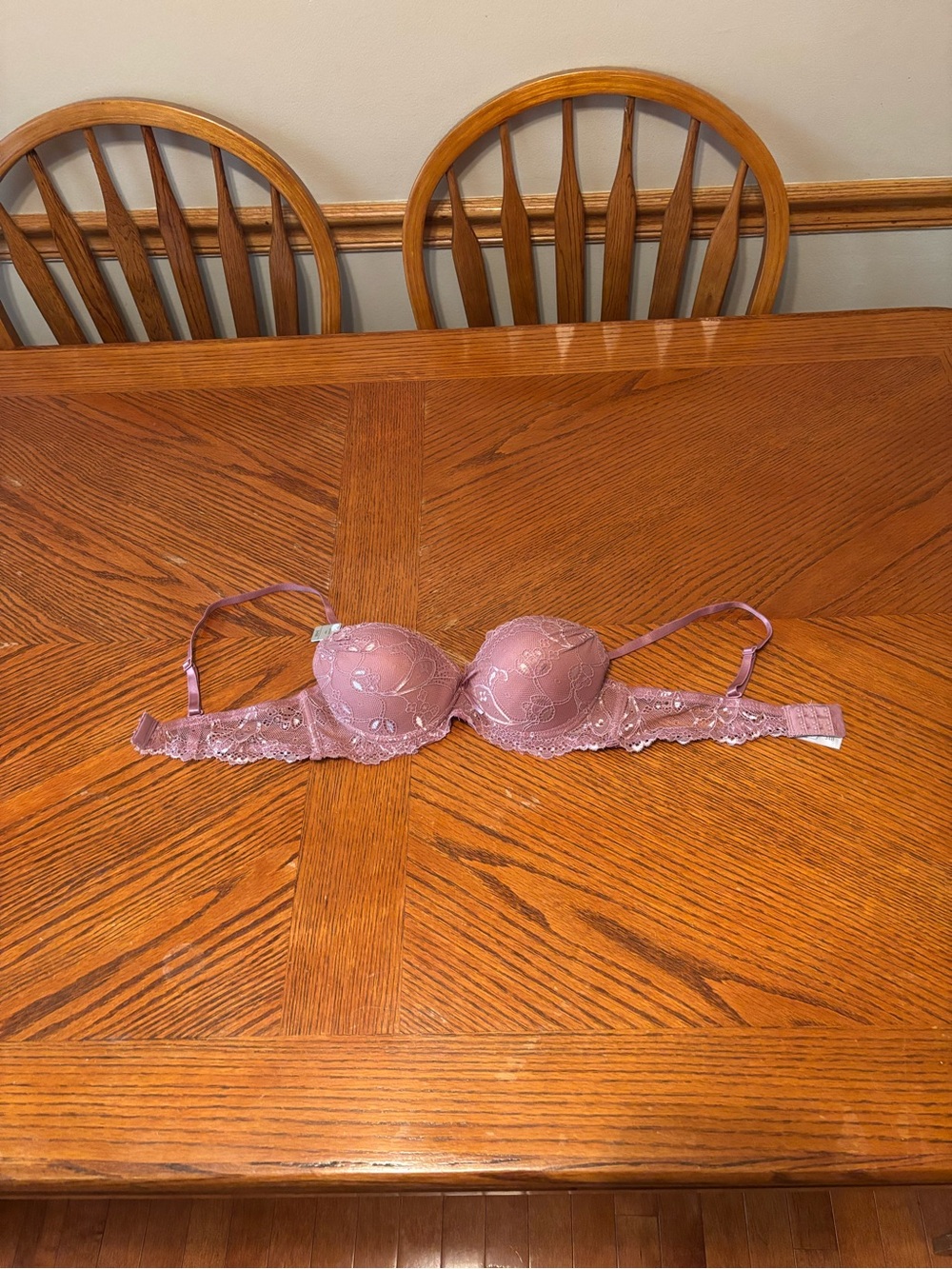 Lace Push-Up Bra in Mauve Pink - Women Intimates